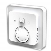 elektronisk termostat med vred och ratt utan display vit ip21för golvvärme och rumsvärme