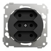 elko one vägguttag 3-v euro svart eko50084 7020160500847