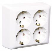 Elko RS Vägsuttag 4-vägs UTP Jordat Renvit 1841488 EKO07487