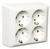 Elko Vägguttag 4-vägsuttag 16A fjällvit 7020160550613