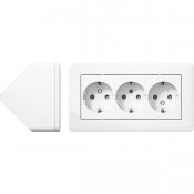 Exxact Hörnbox BP med 3-vägsuttag vit WDE008290