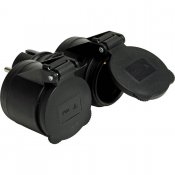 grenpropp 2-vägs svart ip44 för utomhusbruk