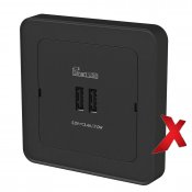 svart usb uttag a+a designx 7053531583194