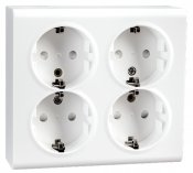 Uttag utanpåliggande Vit 4-vägs jordad 7021987752013 1891999