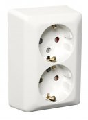 vägguttag 2-v jordat elko fjällvit 7020160360007