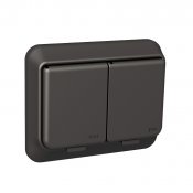 Vägguttag Antracit 2-vägs IP44 infällt WDE003192