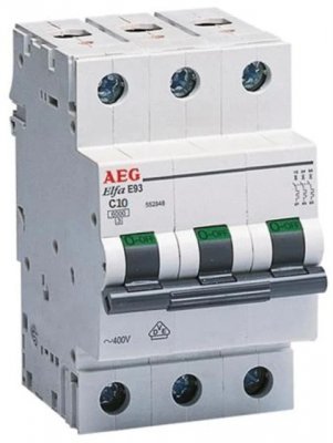 10A AEG dvärgbrytare 6kA 3-pol C-kar 5411815528453