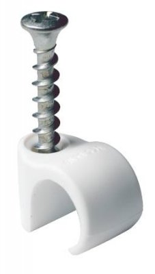 Skruvclips vit C4 med syrafast skruv även UV beständig