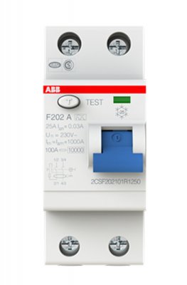 2 polig jordfelsbrytare abb 25a 30ma 2CSF202101R1250