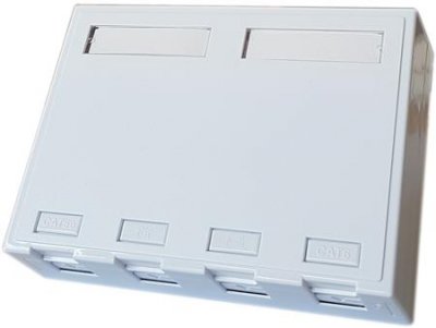 Uttagsbox Keystone för 4st RJ45
