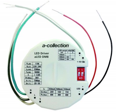 aled dm8 led styrdon for dosmontage kombinerat driftdon dimmer 350ma 500ma 550ma 7984299