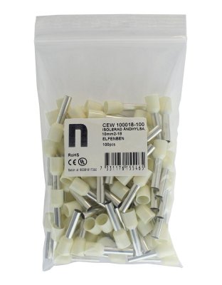 ändhylsa 10mm2 elfenben cew 100018 100 7331176155465