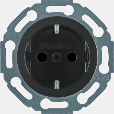 berker serie 1930 1-vägsuttag jordat svart 475501 4011334171867