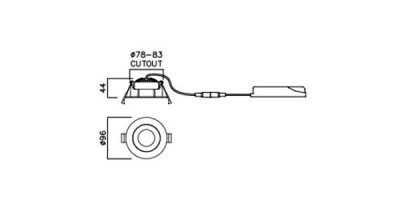 Burbank downlight måttskiss