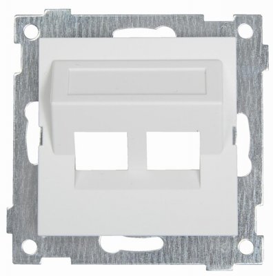 7350017140163 Centrumlock ELKO vinklad 2xRJ45 renvit