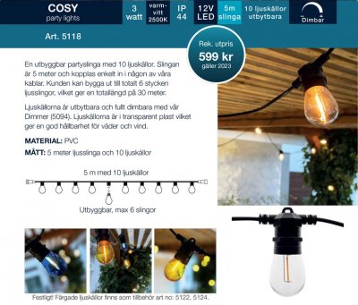 Cosy partyslinga nyhet i trädgården 2023