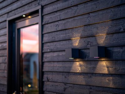 Cube II dimbar antracit snygg fasadbelysning