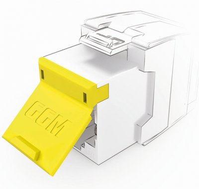 dammlucka gul gigamedia slim modularjack