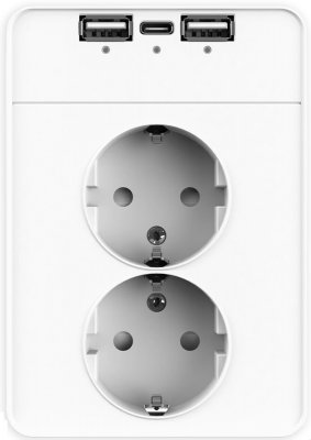 DesignX vägguttag med 3 st usb uttag vit ral9003