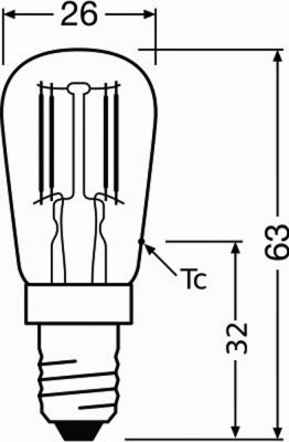 drawing ledlampa päron 1.3W E14 8299371 4099854066108