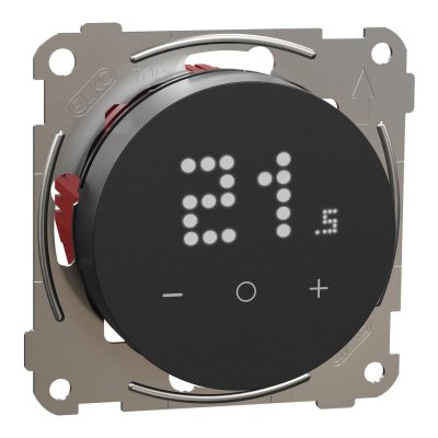 elko one termostat svart med vit led-display infälld e-nr 8580693