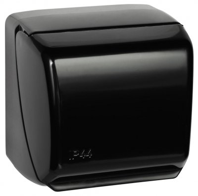 elko admiral 1-vägsuttag svart ip44 eko07089 7020160708908