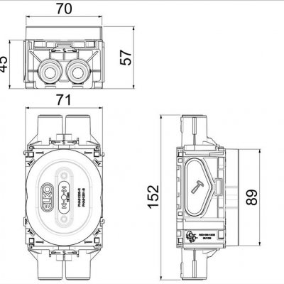 Elko Flexi+ appdosa låg-1.5-dosa E1420379 EKO07397 måttskiss