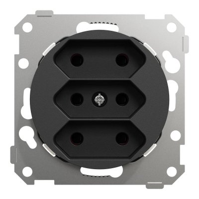 elko one vägguttag 3-v euro svart eko50084 7020160500847