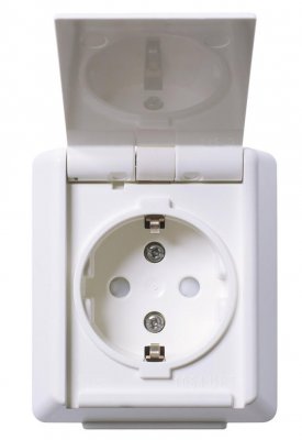Elko RS 1-v IP44 Jordat UTP med Lock Renvit 1885702 EKO07475