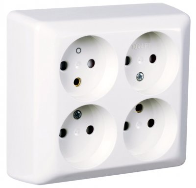 Elko rs 4vägs utan jord renvit 1841487 EKO07486