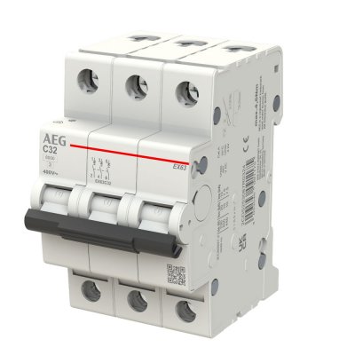 EX63C32 MCB AEG 6kA C-kar 32A 3-Pol 4053546091175
