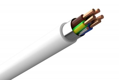 exlq elkabel 5g1,5 50 meter vit halogenfri 5-ledare
