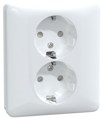 Exxact vägguttag 2x250V WDE002197 2-fas 3606489909284