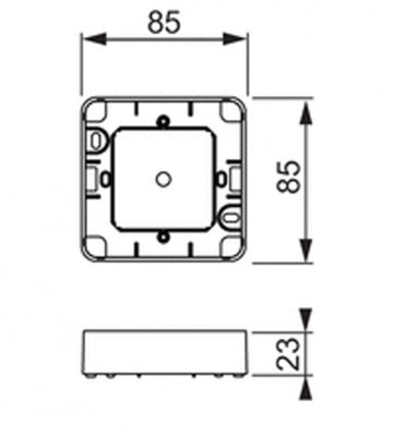 Måttskiss förhöjningsram 1-fack Jussi 2511R-212 2TKA000791G1