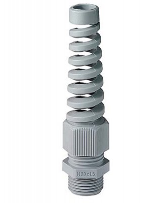 förskruvning med brytskydd Polyamid ip68 RAL-7001 metrisk