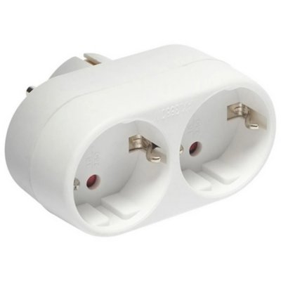 grenpropp 2-vägs jordad petskyddat vit