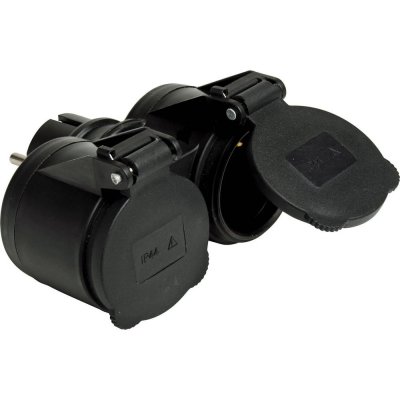 grenpropp 2-vägs svart ip44 för utomhusbruk