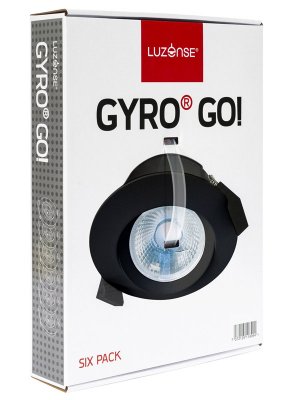 Gyro Go sixpack downlights 8w 2700k svart 6-pack
