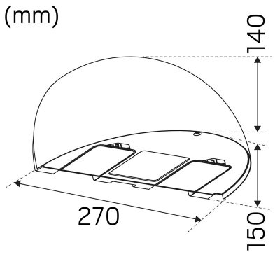 Hide-A-Lite Arc Socket måttskiss