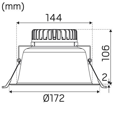 Hide-A-Lite Echo M 20W måttskiss