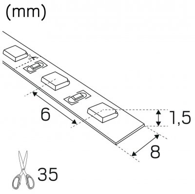 Hide-a-lite LEDLIST RX HD IP20 måttbild i millimeter