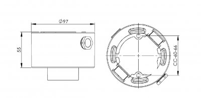 Ifö sockel rak IP54 7510020 måttskiss mått