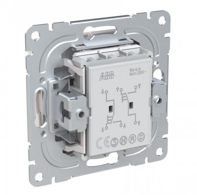 inkoppling abb saga strömställare dubbel trapp utan ram