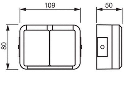 Jussi IP55 2-vägs 2TKA000996G1 402ESW måttskiss