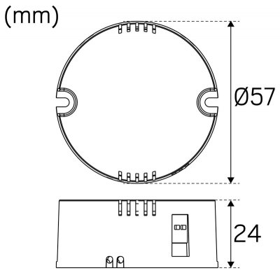 Konverter-Round-DALI-PUSH-mått,-passar-i-kopplingsdosa