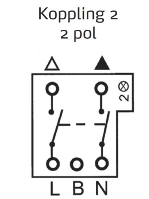 Koppling 2-polig med ljus