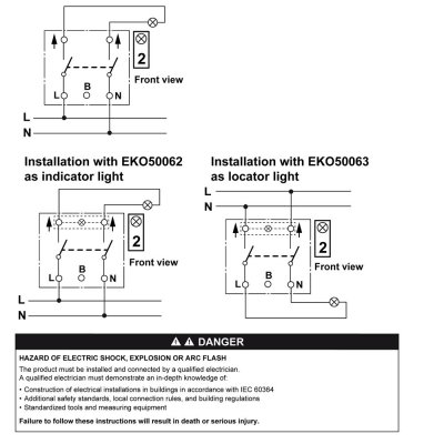 kopplingsschema 2-polig strömbrytare 7020160500397