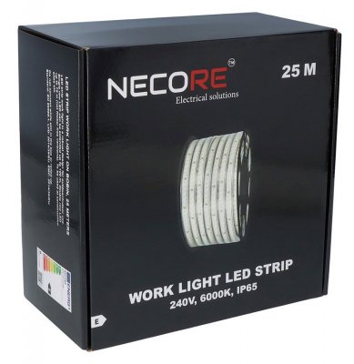 ledstrip arbetsbelysning 25m ip65 10w/m på bobin 1200lm