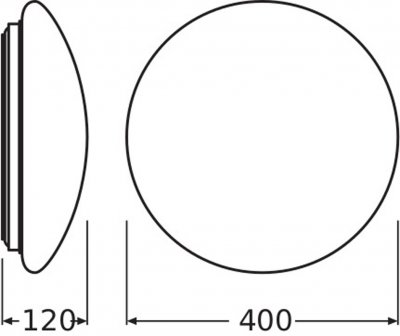 LEDVANCE Surface-C LED 400 måttskiss drawing