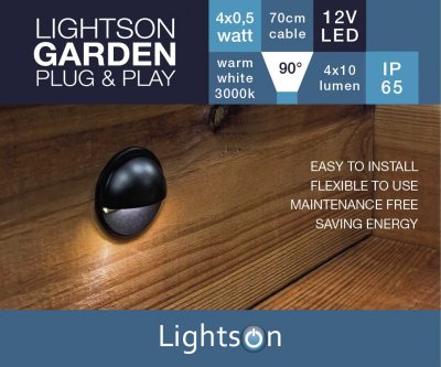 lightson aries svart 4-pack 5100 7340110601197